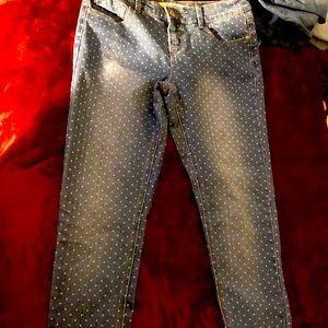 Polka dot skinny jean size 14l